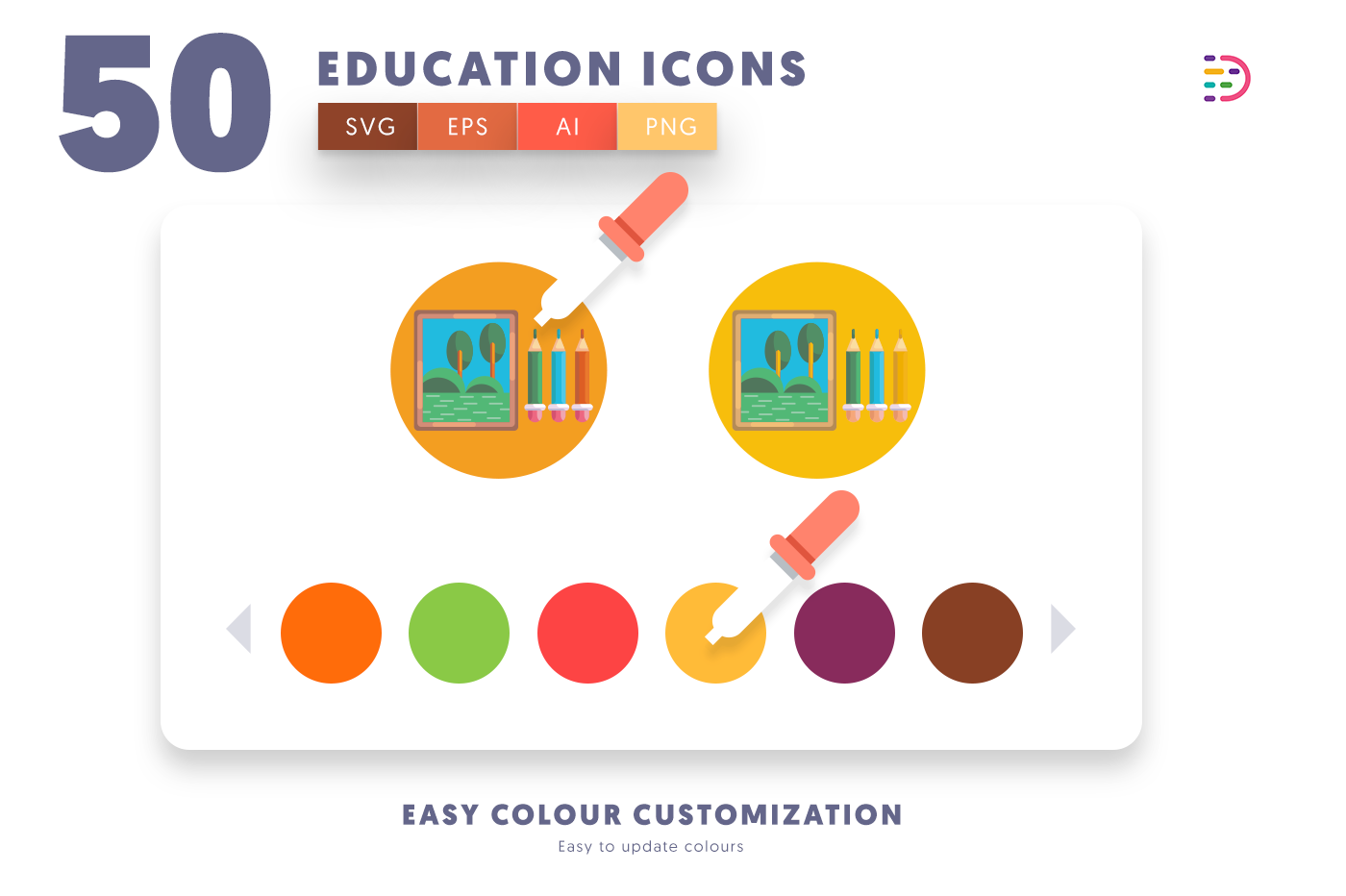 Customizable and vector School Icons