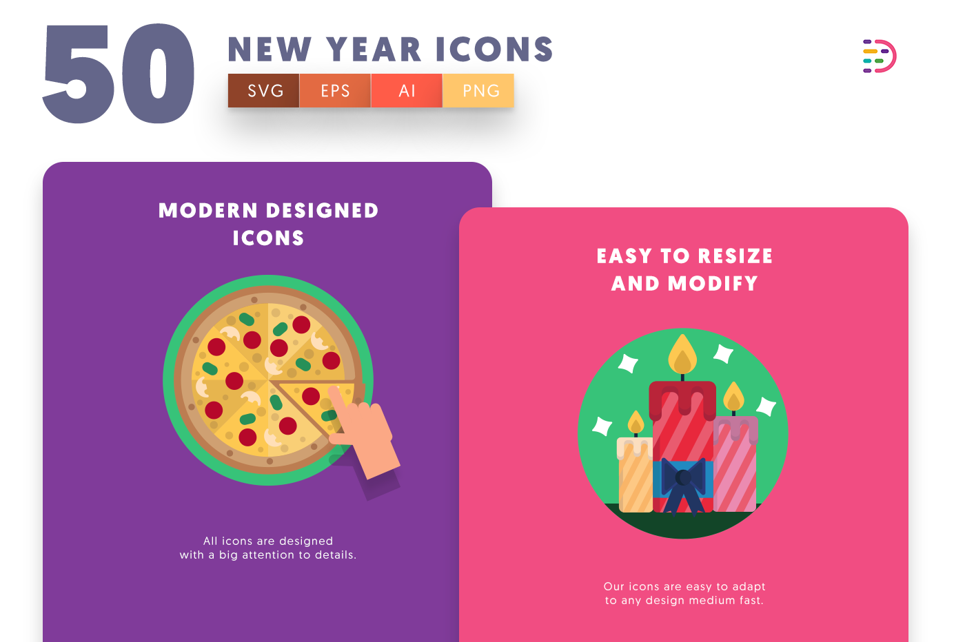 Design ready New Year Icons