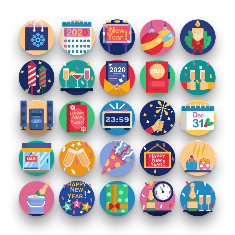 New Year Icons
