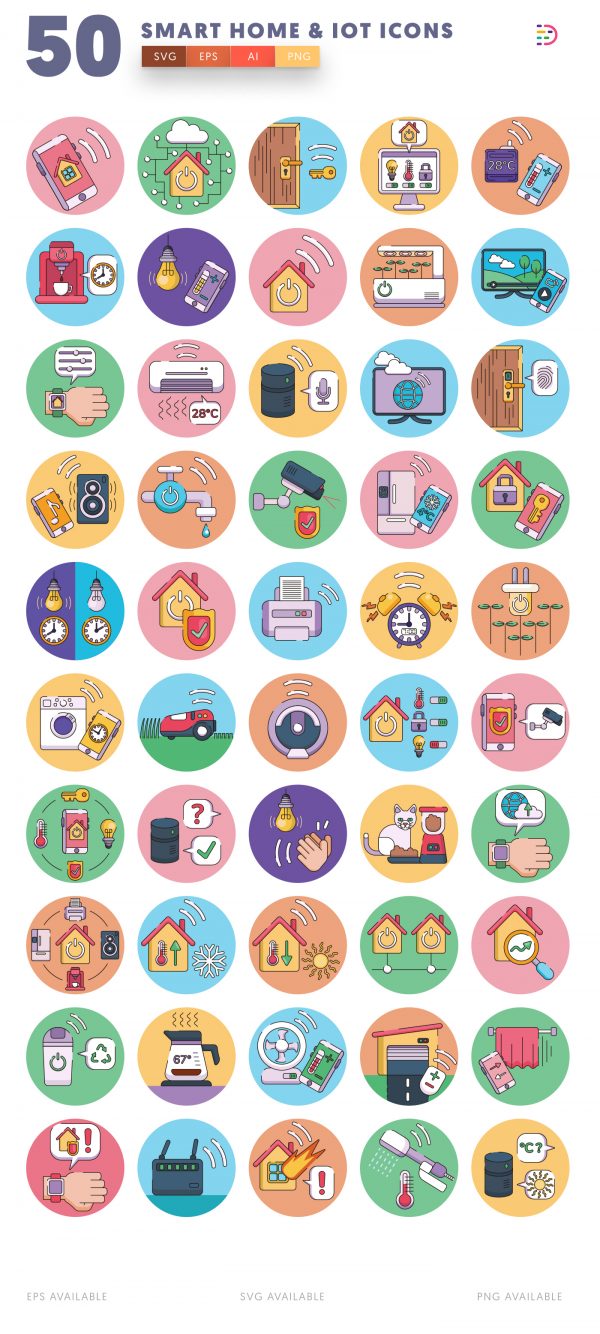 50 Smart homes & IoT Icons - Dighital Icons | Premium Icon Sets For All