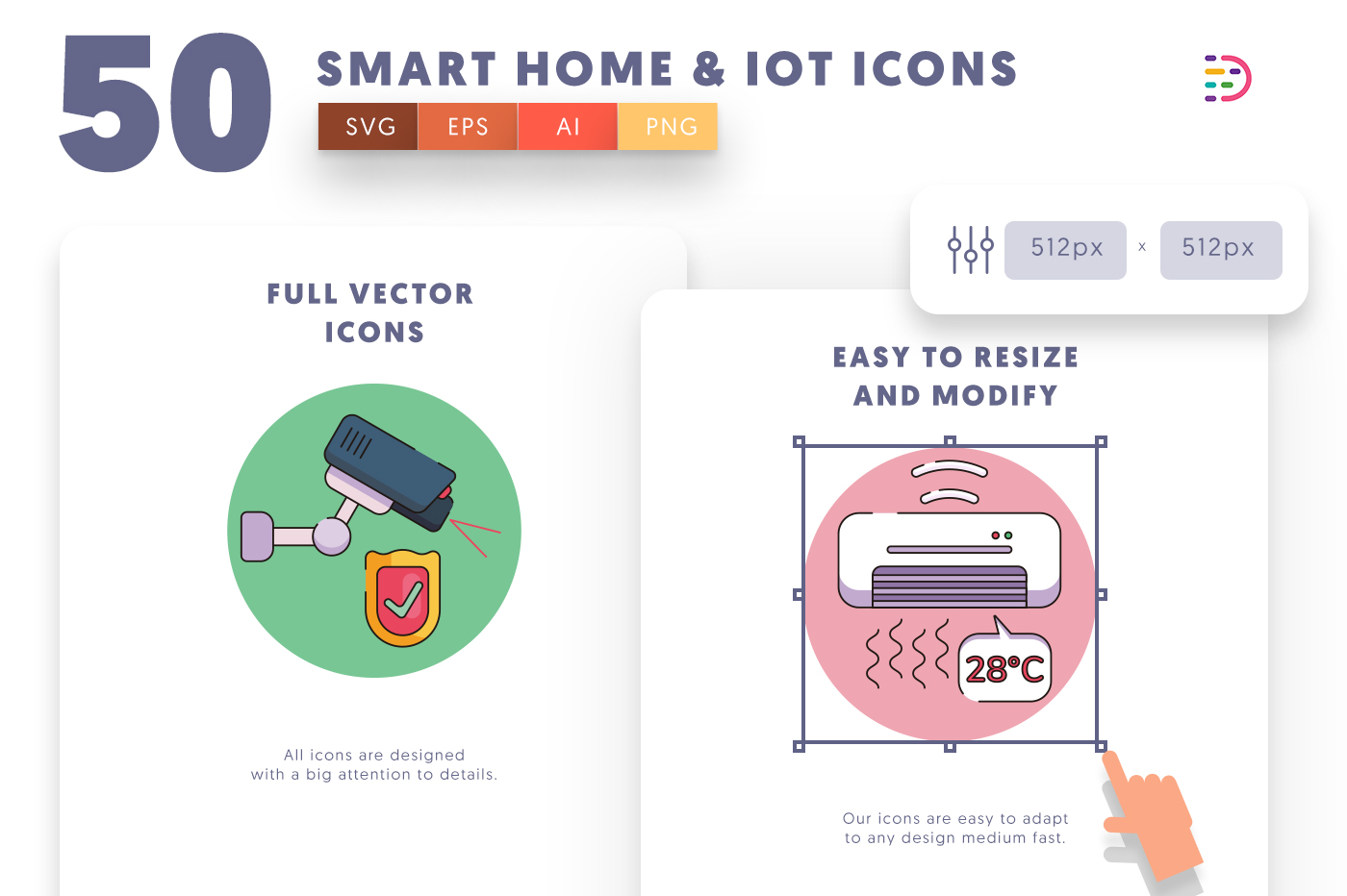 Full vector Smart home and IoT Icons