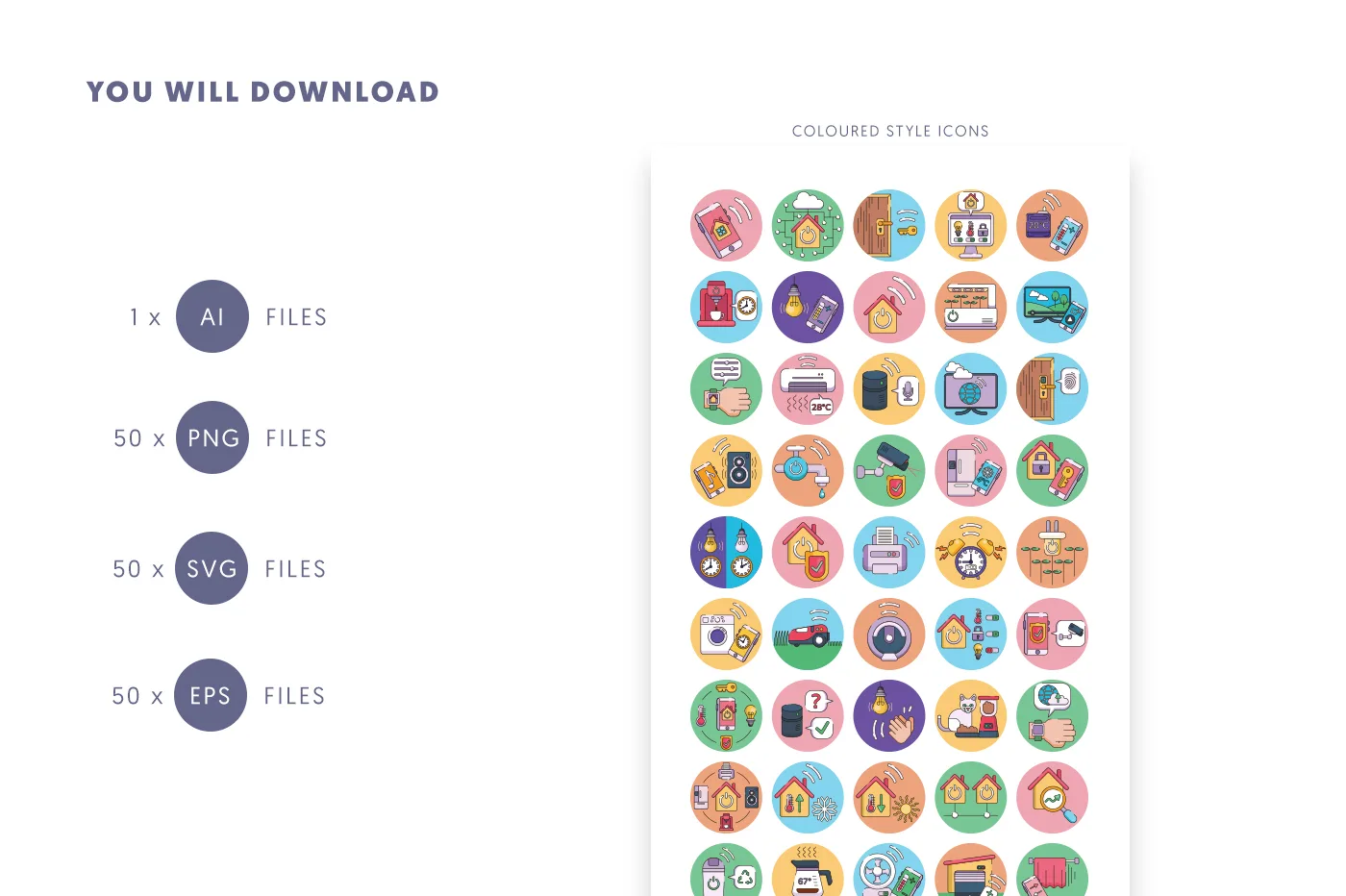 Compatible Smart home and IoT Icons pack