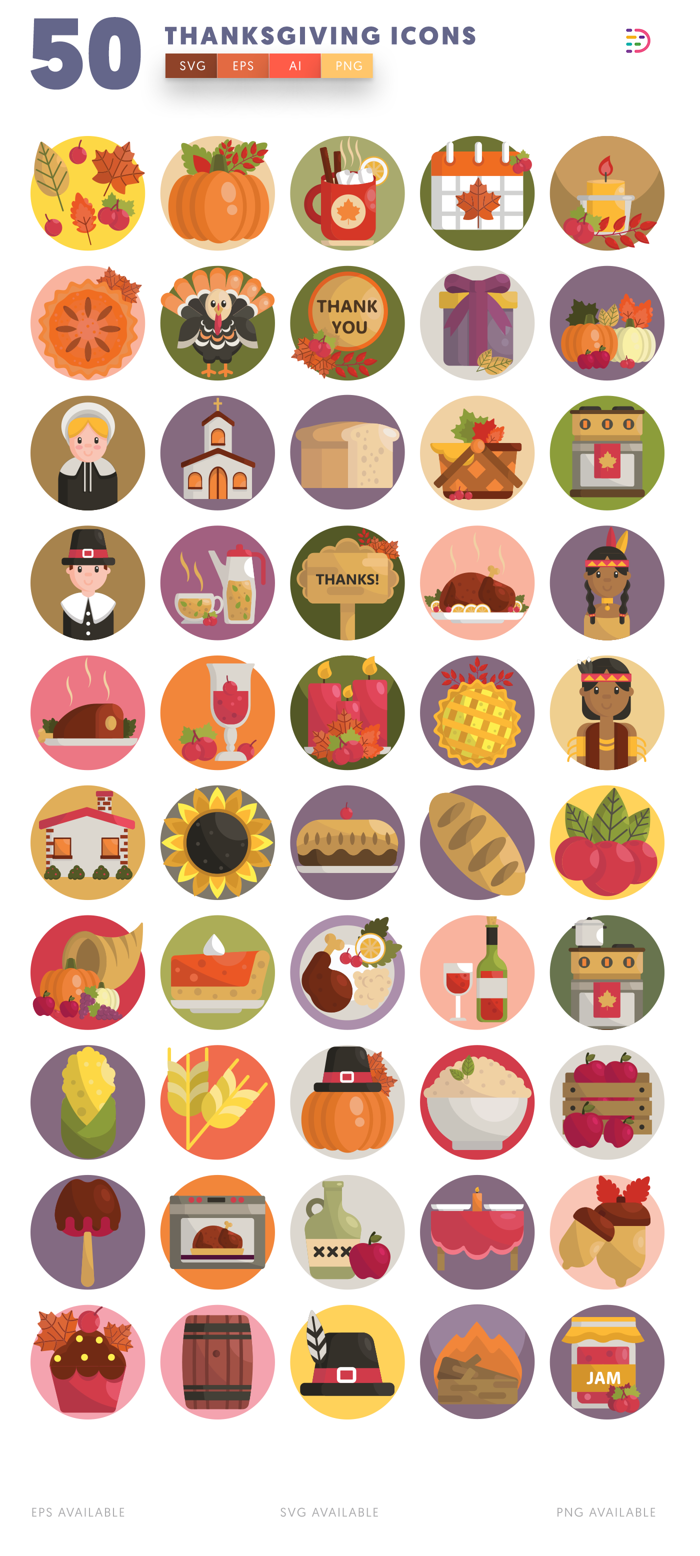 Thanksgiving Icons list