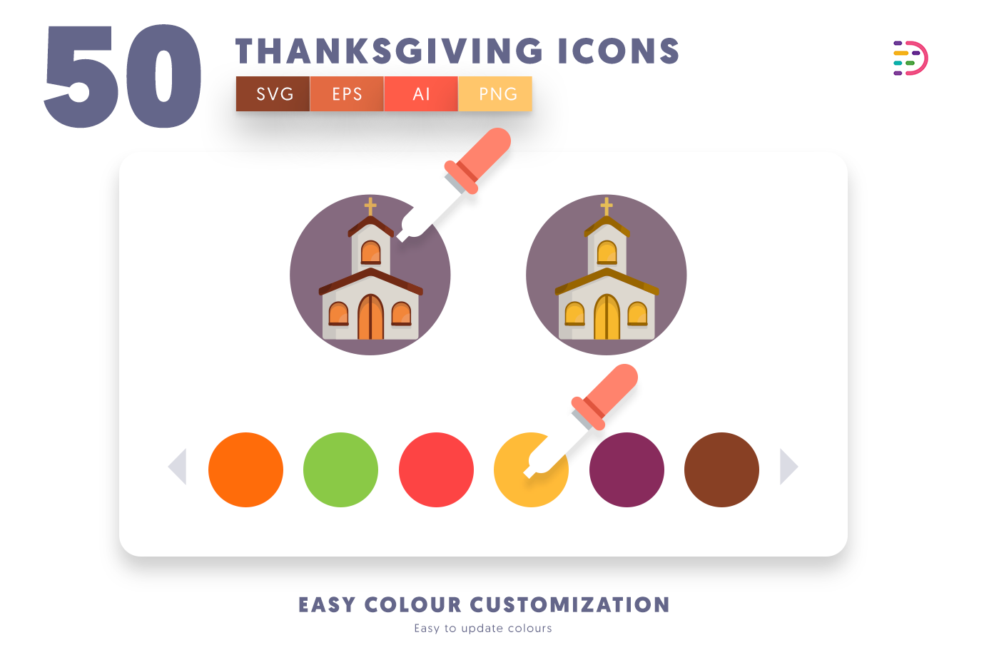 Customizable and vector Thanksgiving Icons