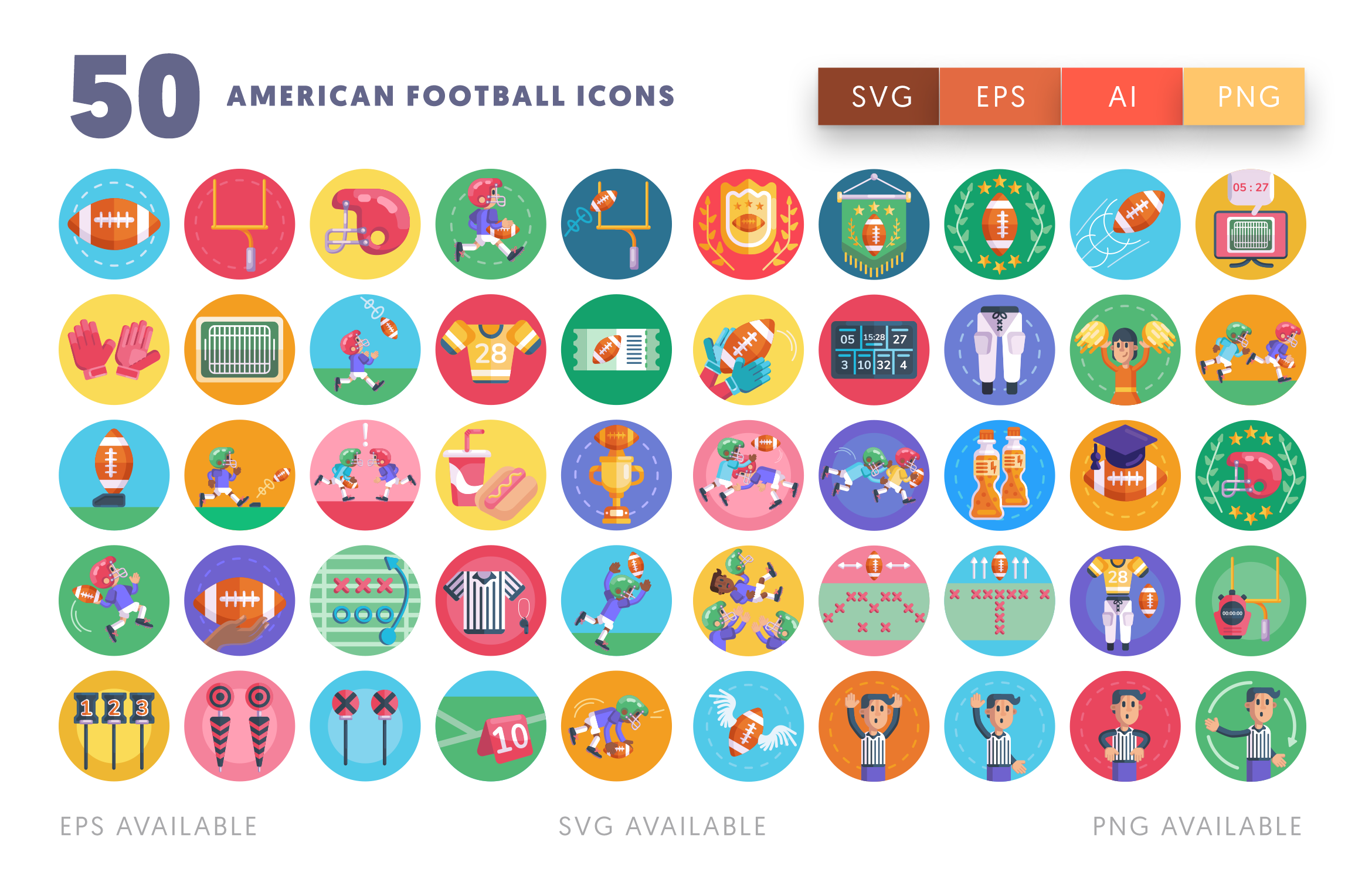 American Football icons png/svg/eps