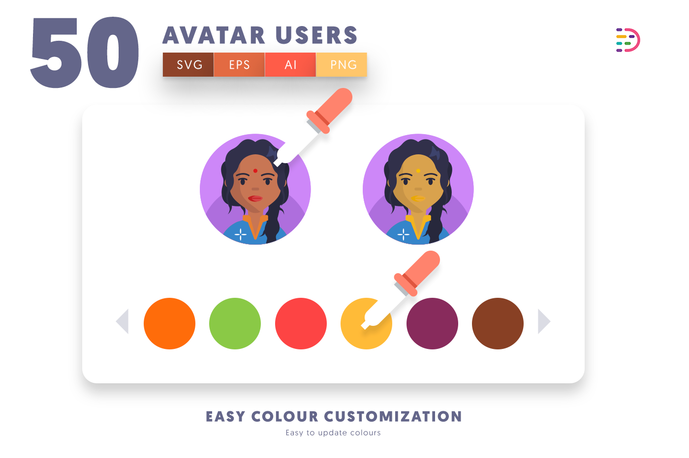 Customizable and vector Avatar Icons