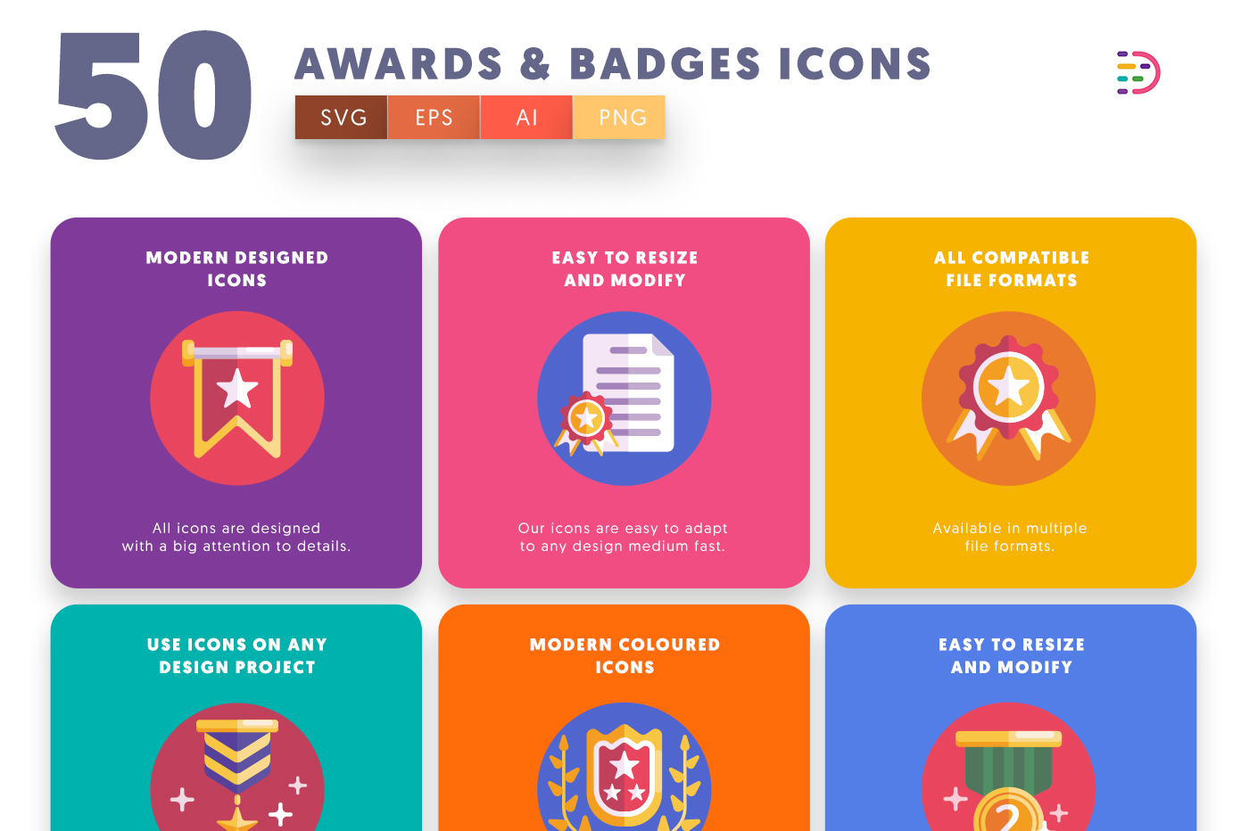 info graphic Awards Badges Icons