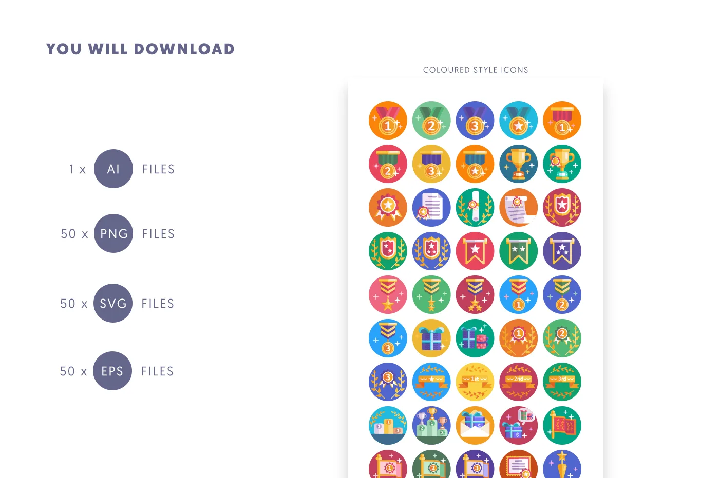 info graphic Awards Badges Icons 