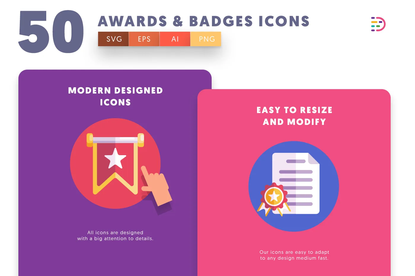 Customizable and vector Awards Badges Icons
