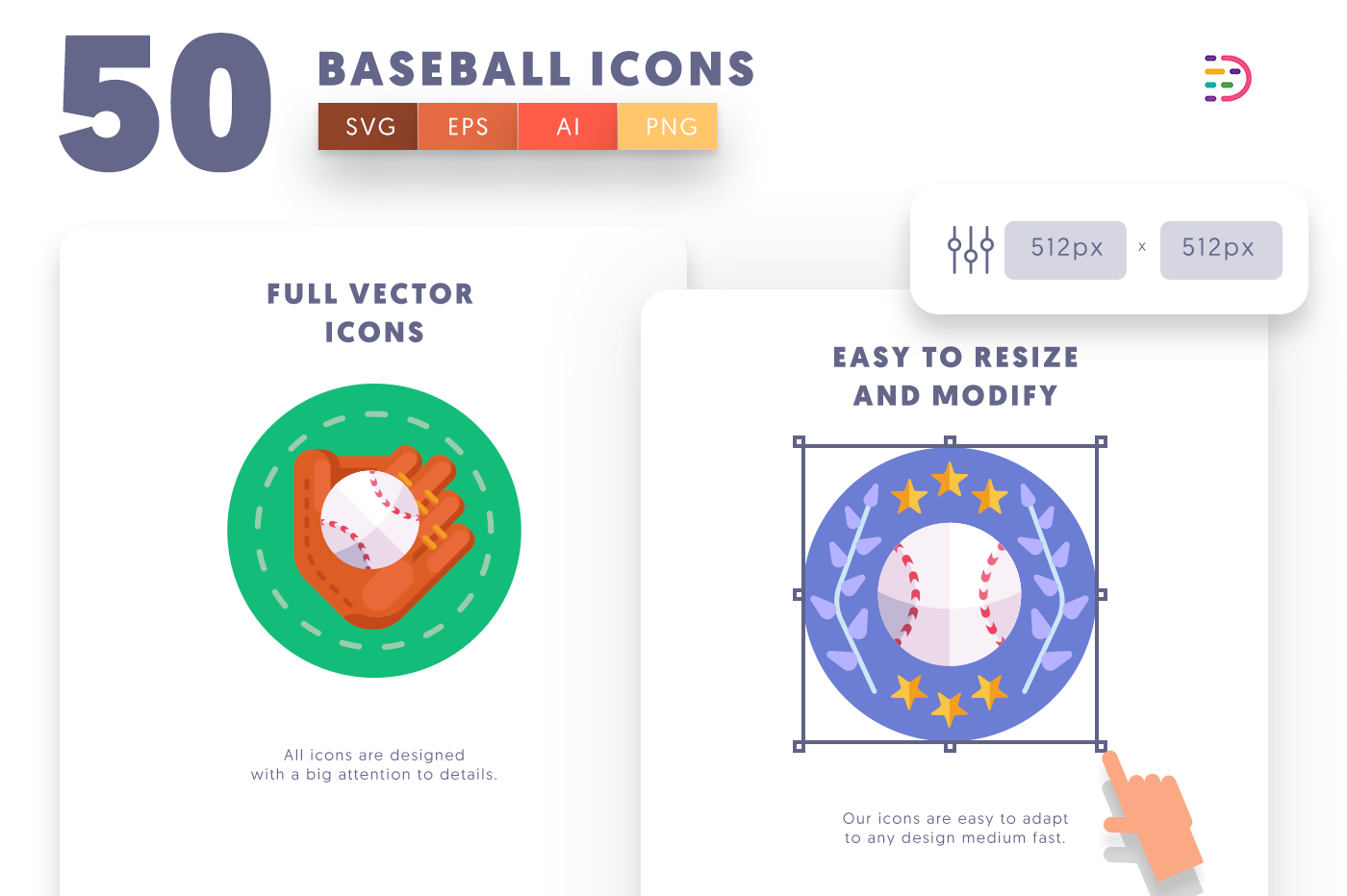 Full vector Baseball Icons