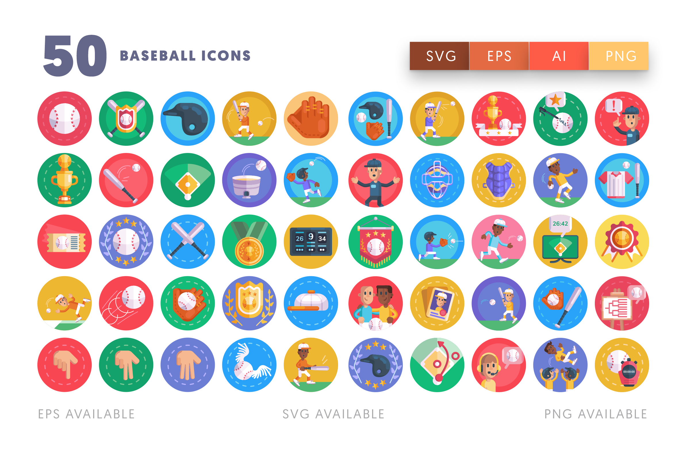 Baseball icons png/svg/eps