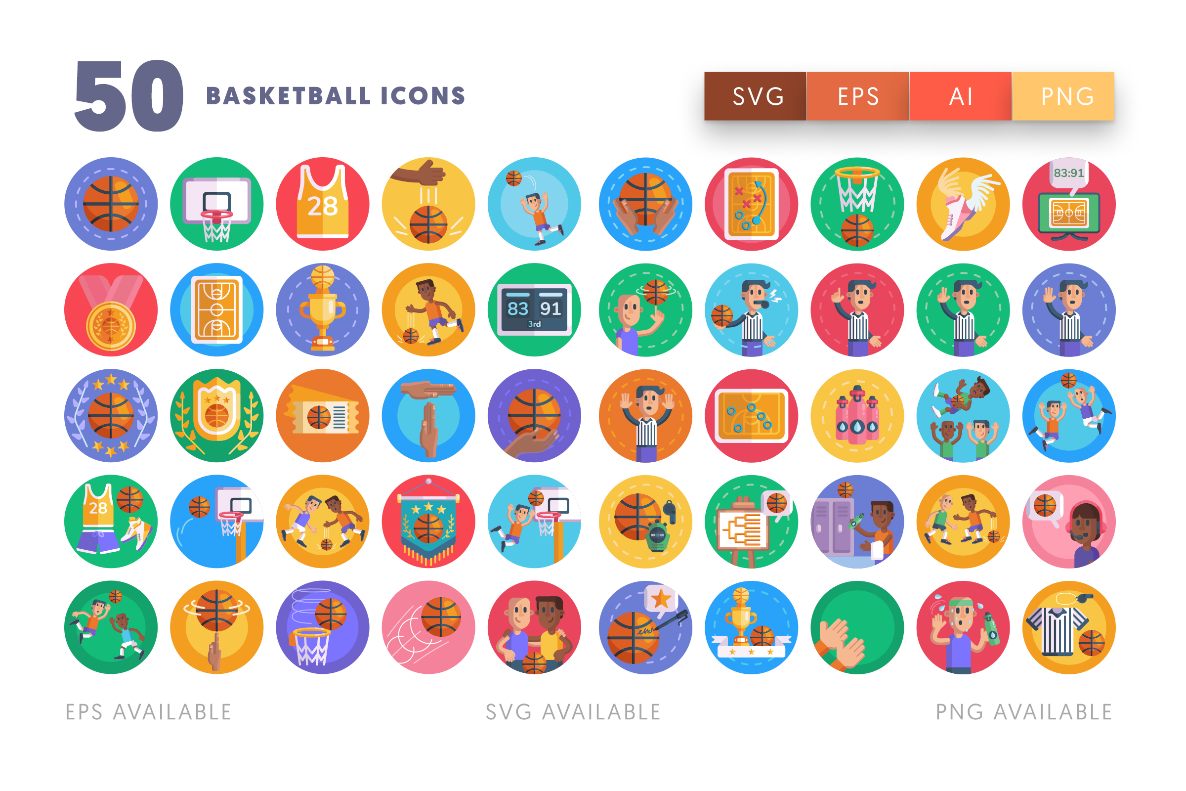 Basketball icons png/svg/eps