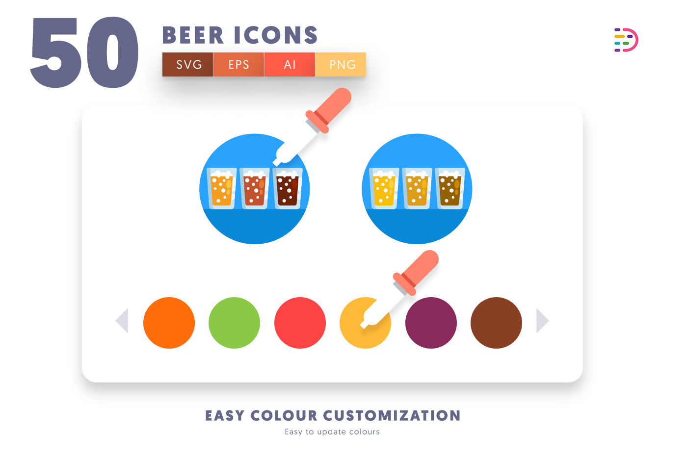 Customizable and vector Beer Icons