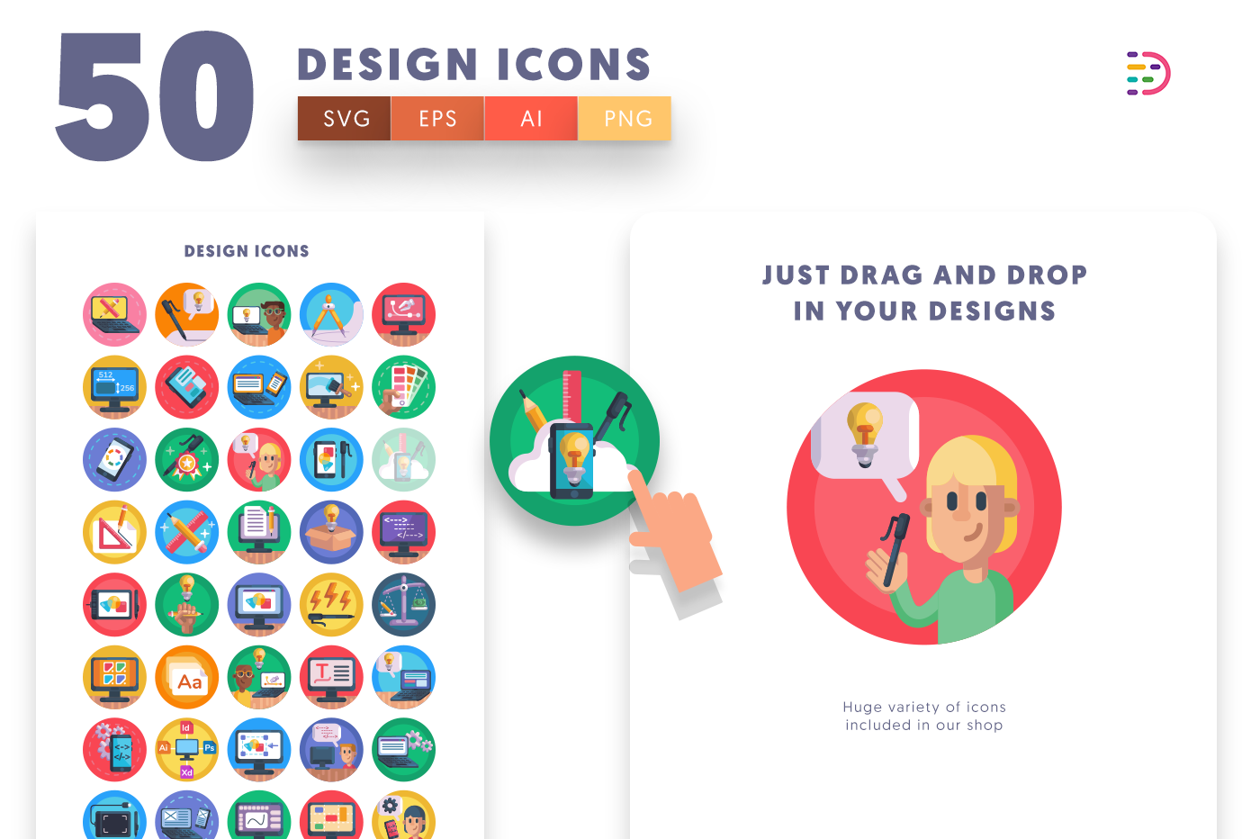 Drag and drop vector Design Icons 