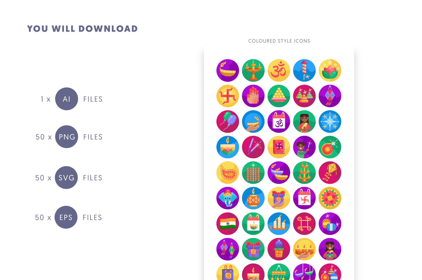 Compatible Diwali Icons pack