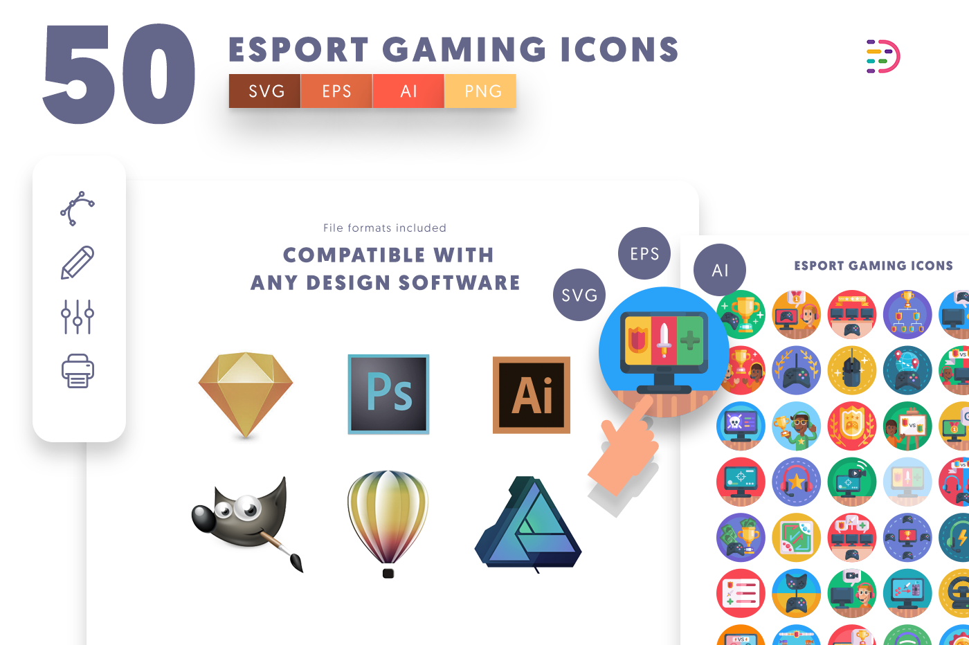  full vector Esport Gaming Icons 