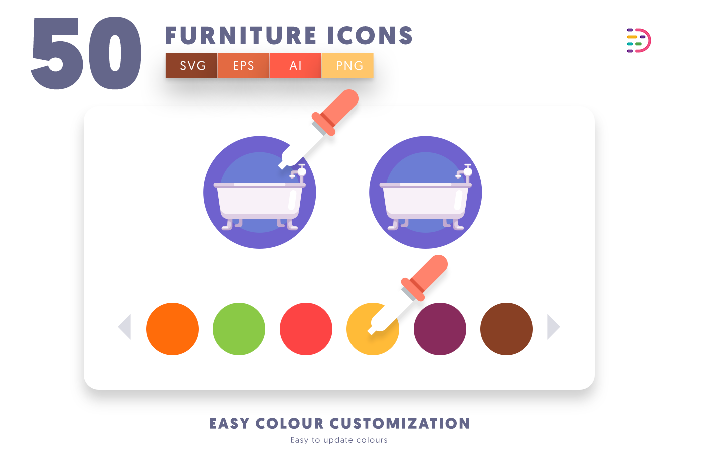 Customizable and vector Furniture Icons