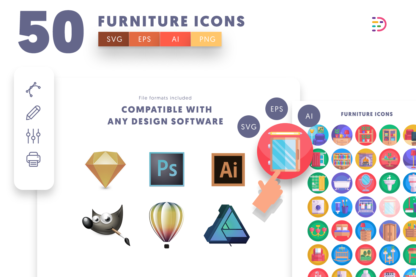  full vector Furniture Icons 