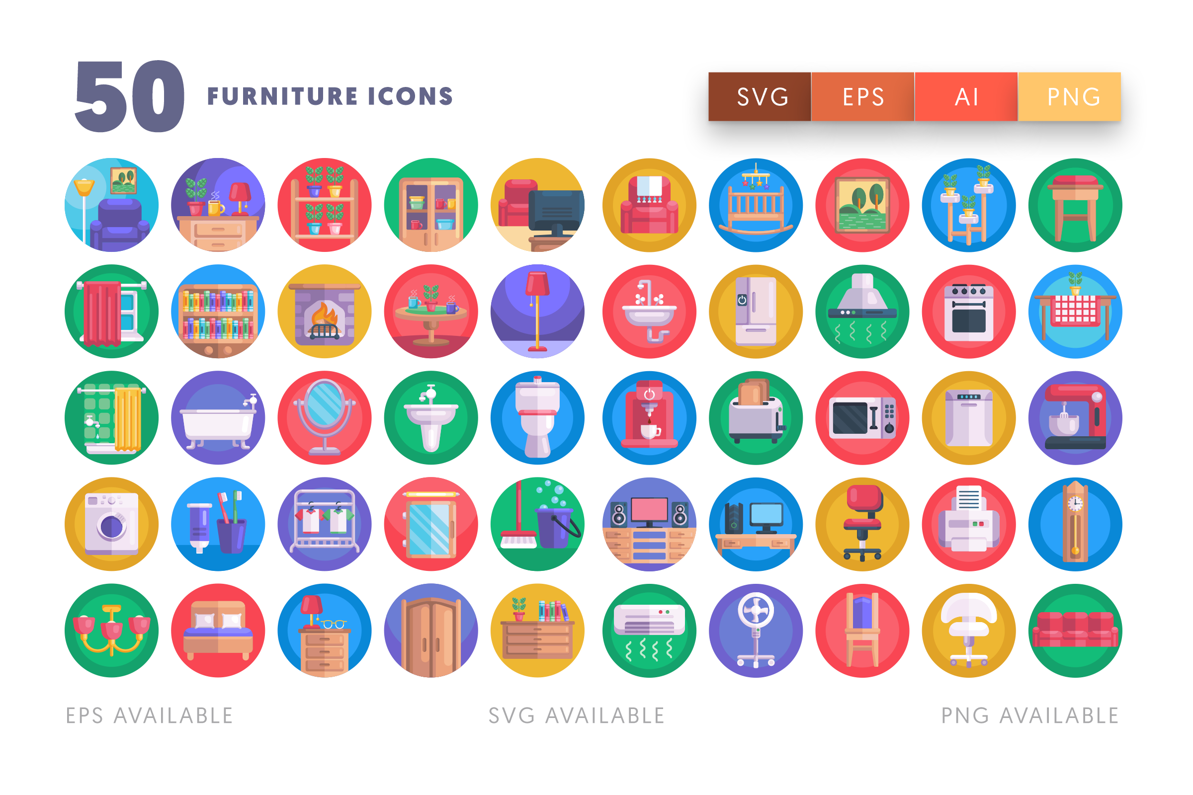Furniture icons png/svg/eps