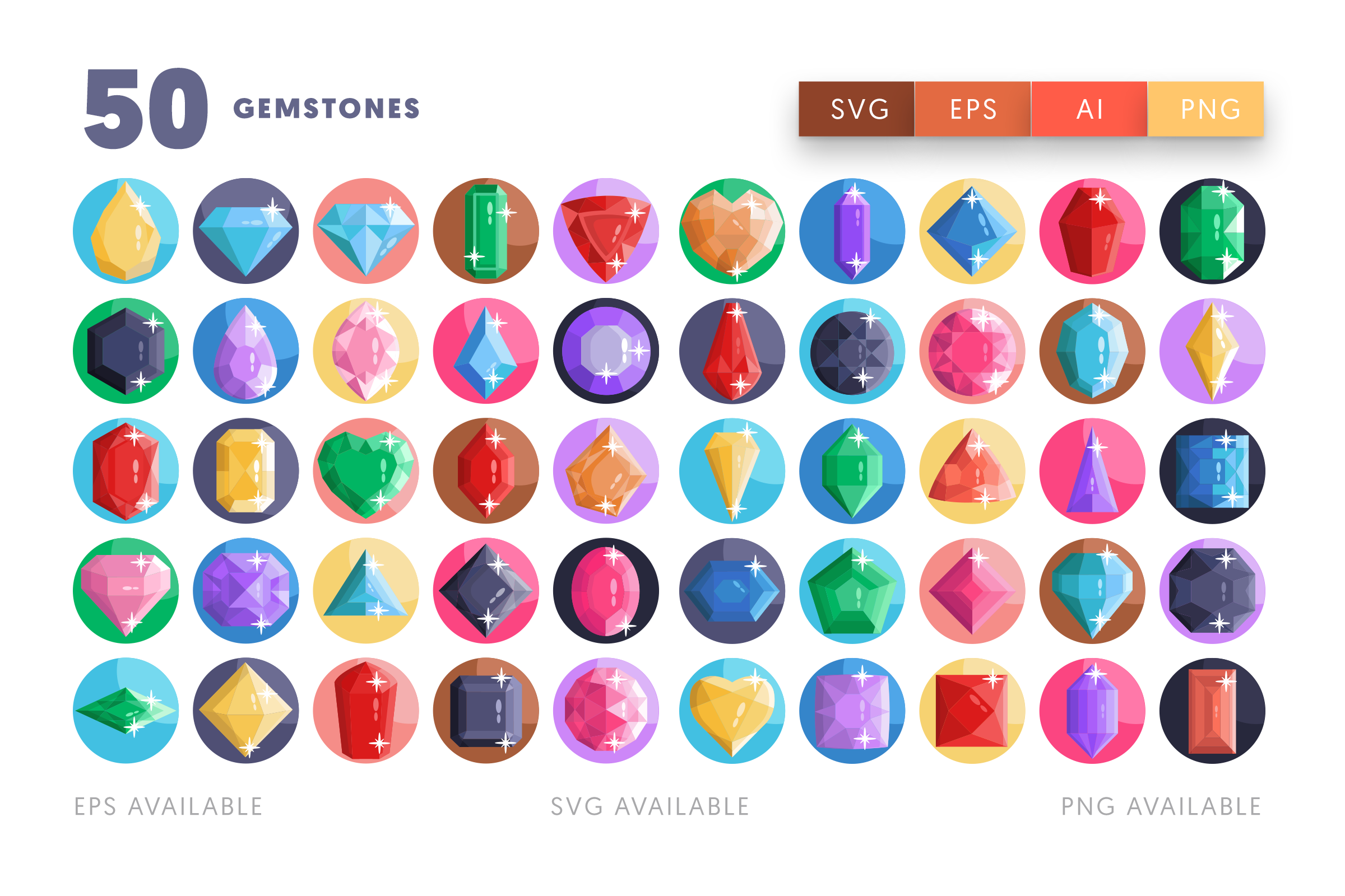 Gemstones icons png/svg/eps