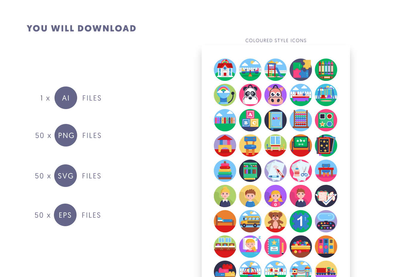 Compatible Kindergarden Icons pack