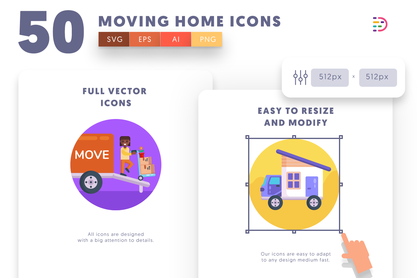Full vector Moving Home Icons