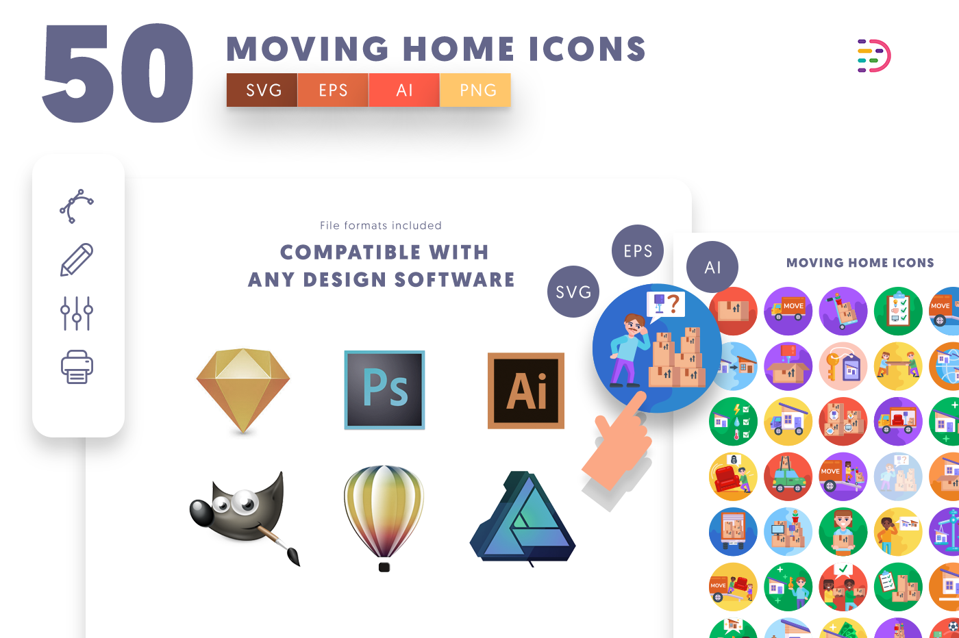  full vector Moving Home Icons 