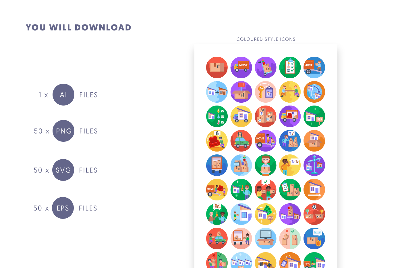 Compatible Moving Home Icons pack