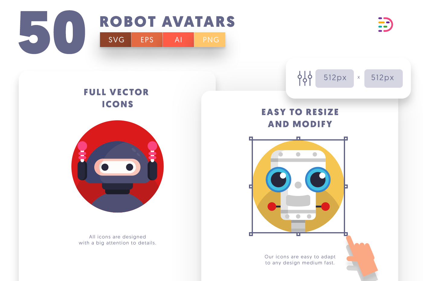 Full vector Robot Avatar Icons