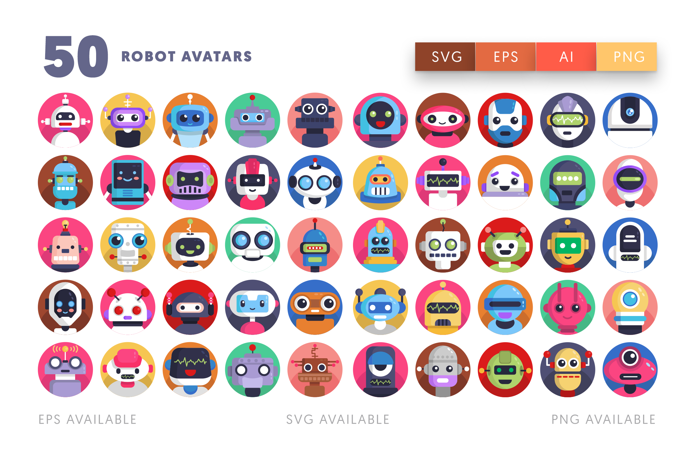 Robot Avatar icons png/svg/eps