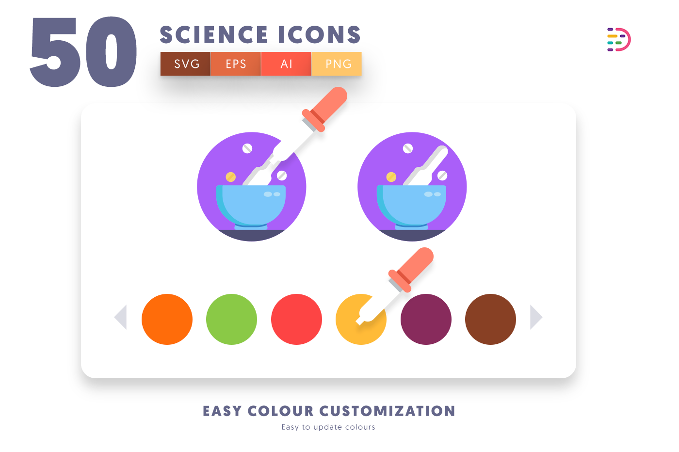 Customizable and vector Science Icons