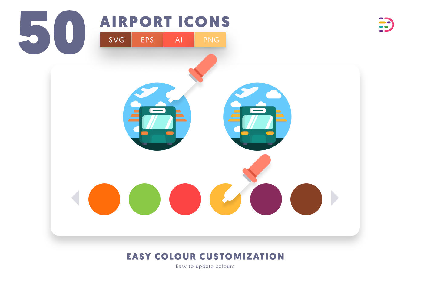 Customizable and vector Airport Icons