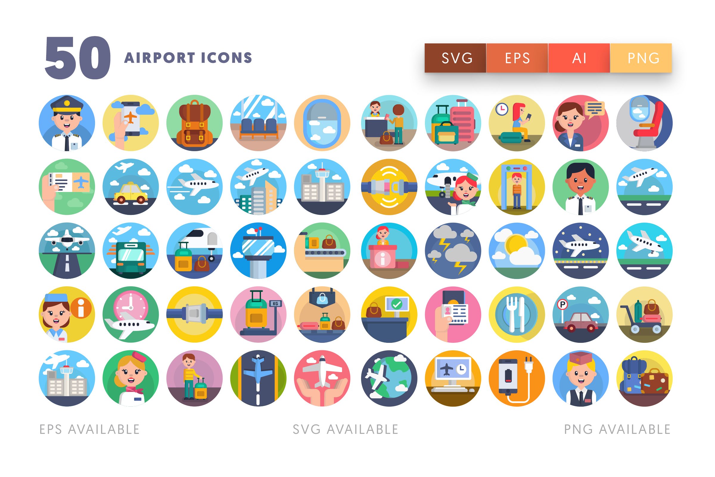 Airport icons png/svg/eps