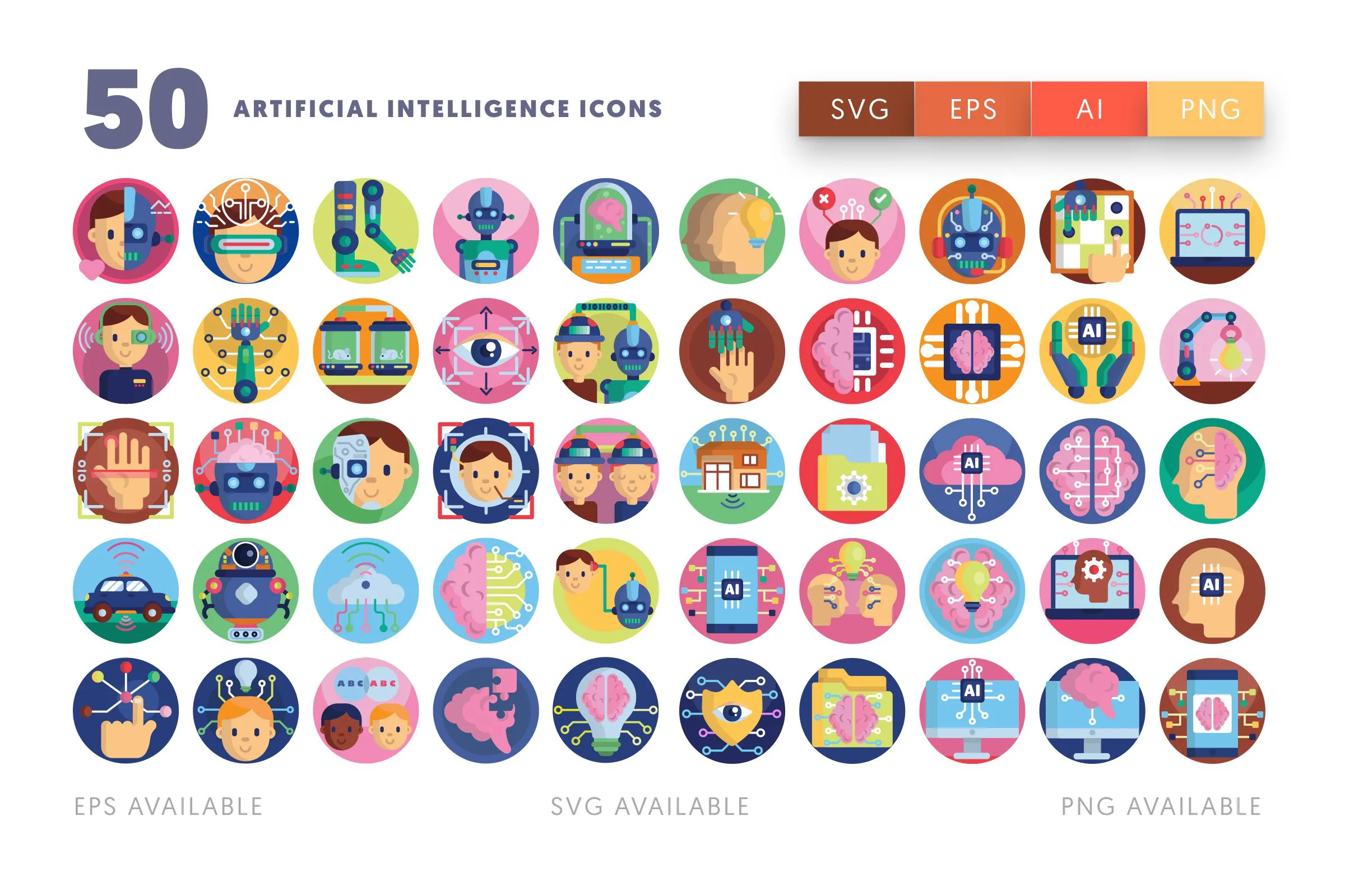 Artificial Intelligence icons png/svg/eps