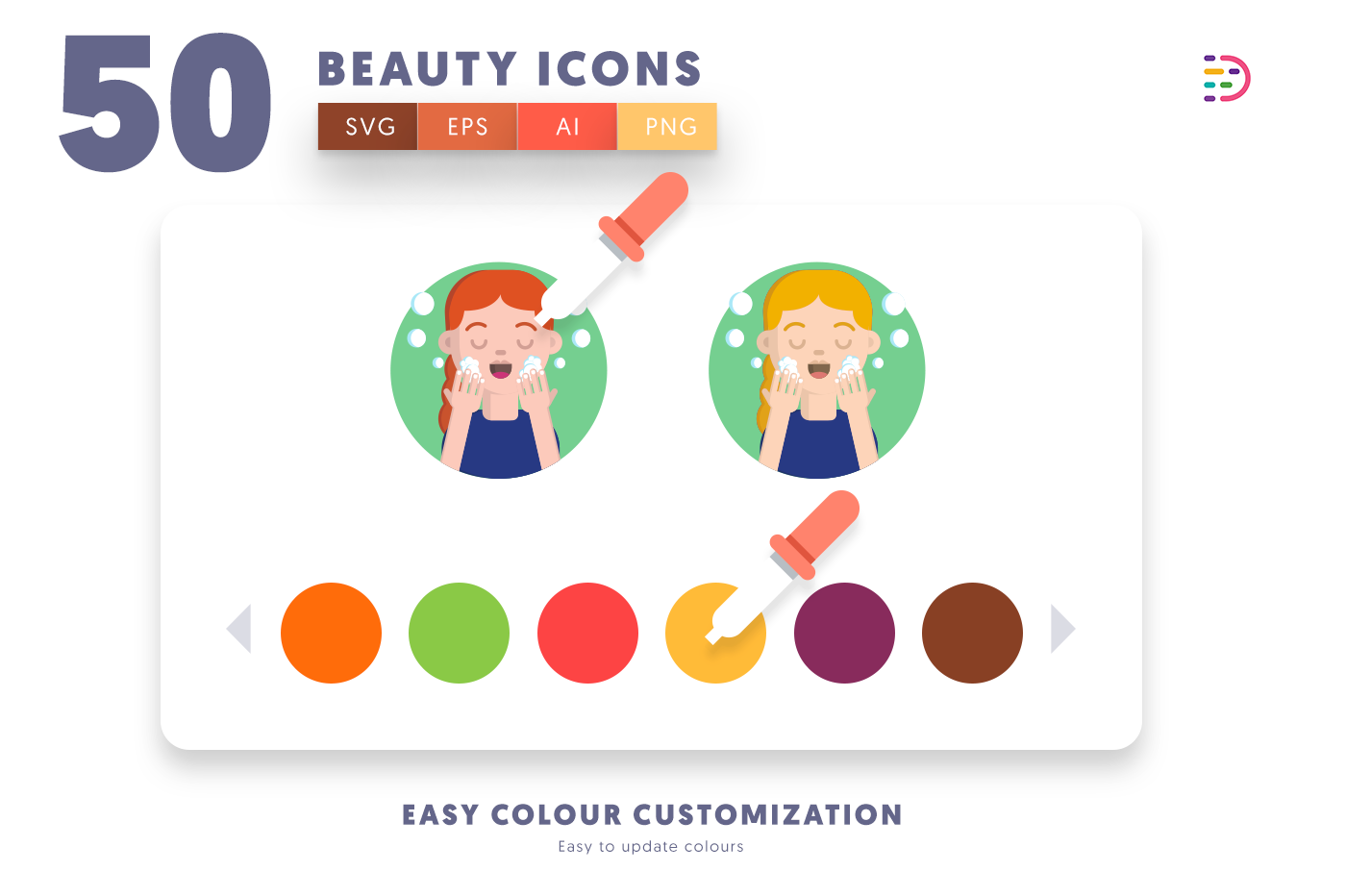 Customizable and vector Beauty Icons