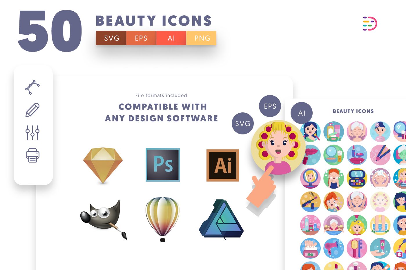  full vector Beauty Icons 