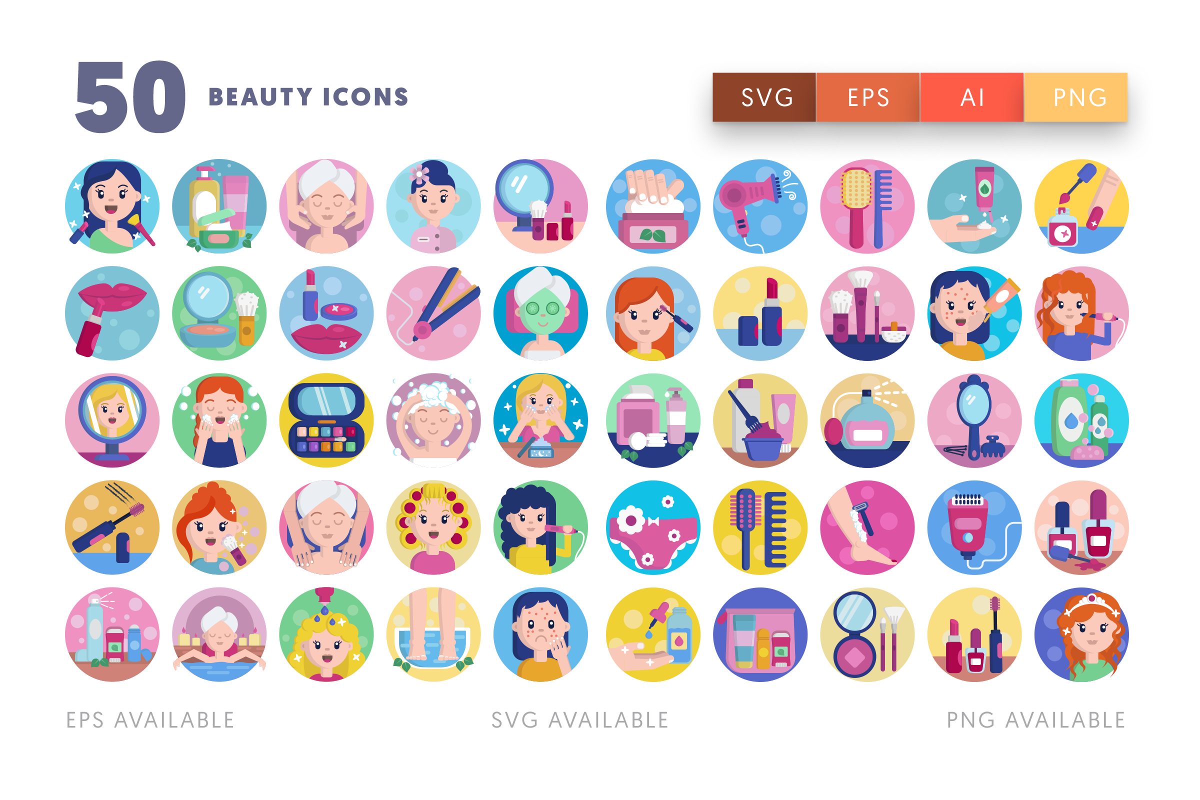 Beauty icons png/svg/eps