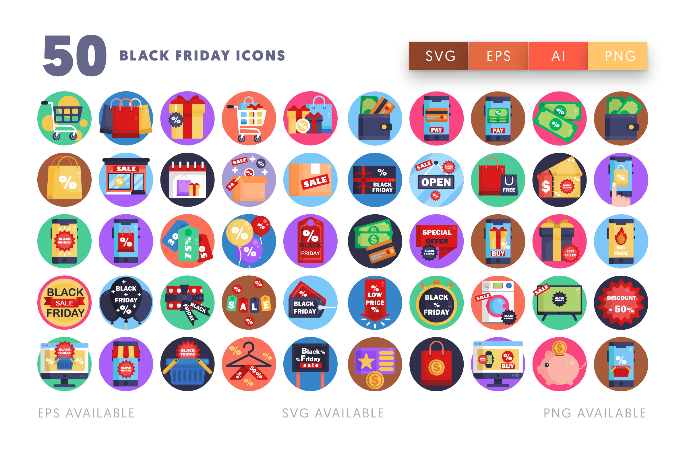 50 Black Friday Icons