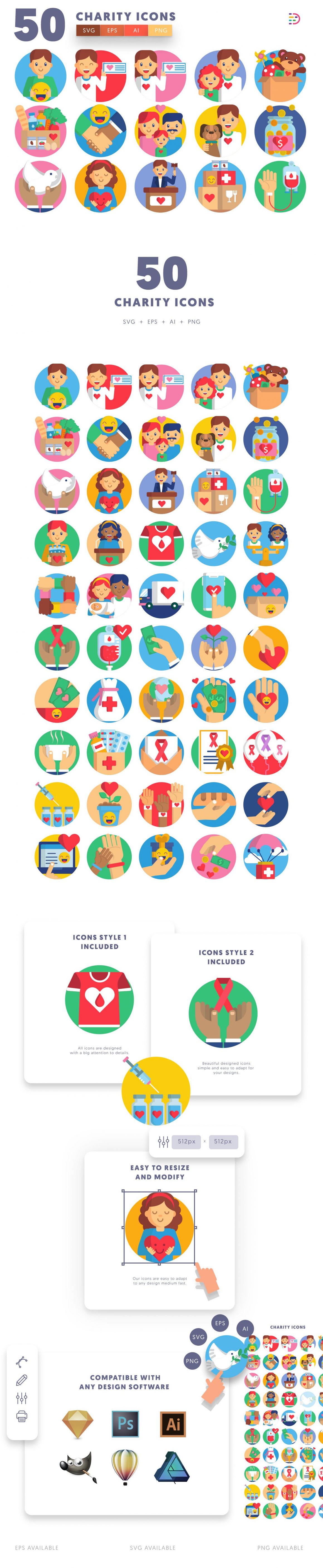 50 Charity Icons - Dighital Icons | Premium Icon Sets For All Your Designs!