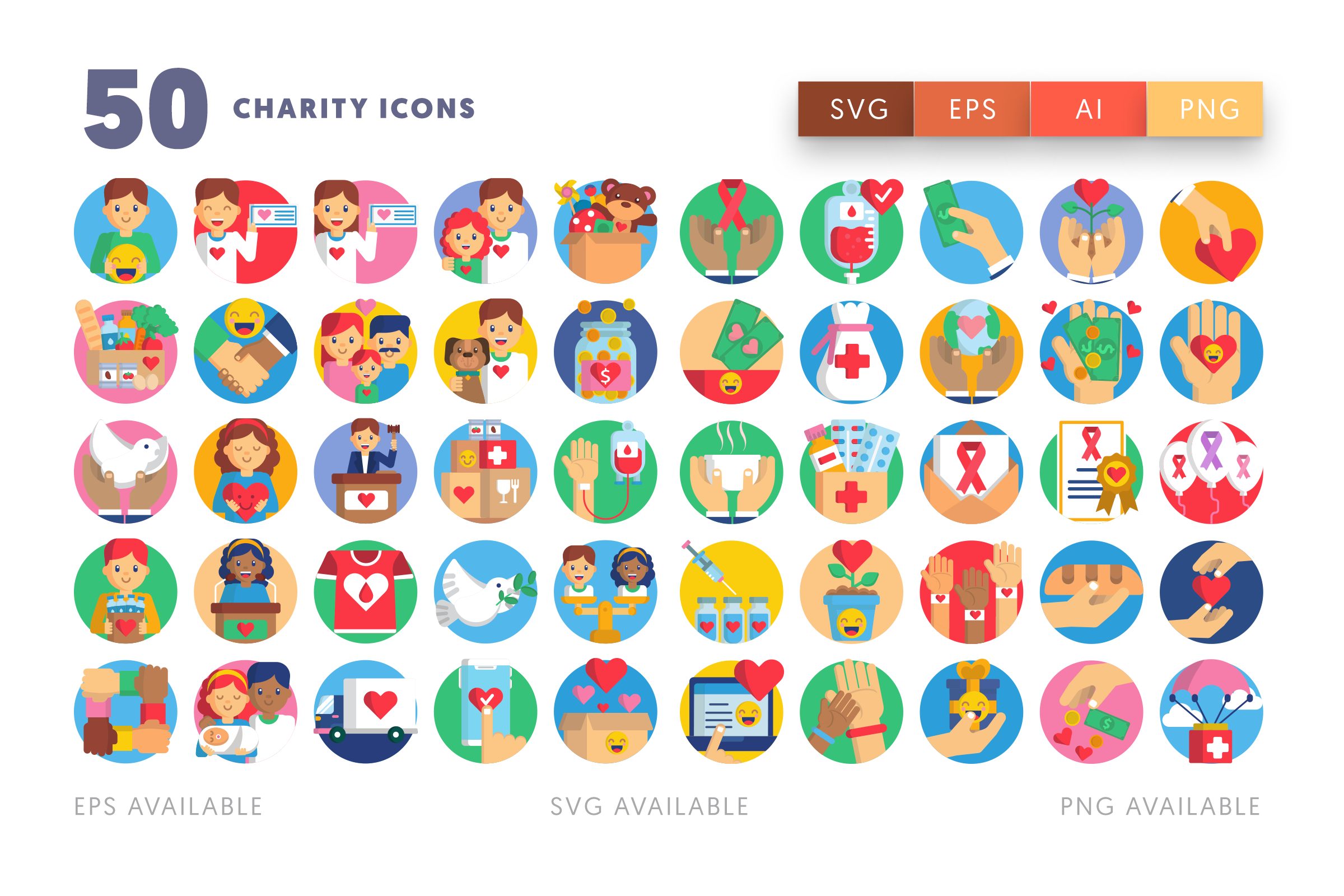 Charity icons png/svg/eps