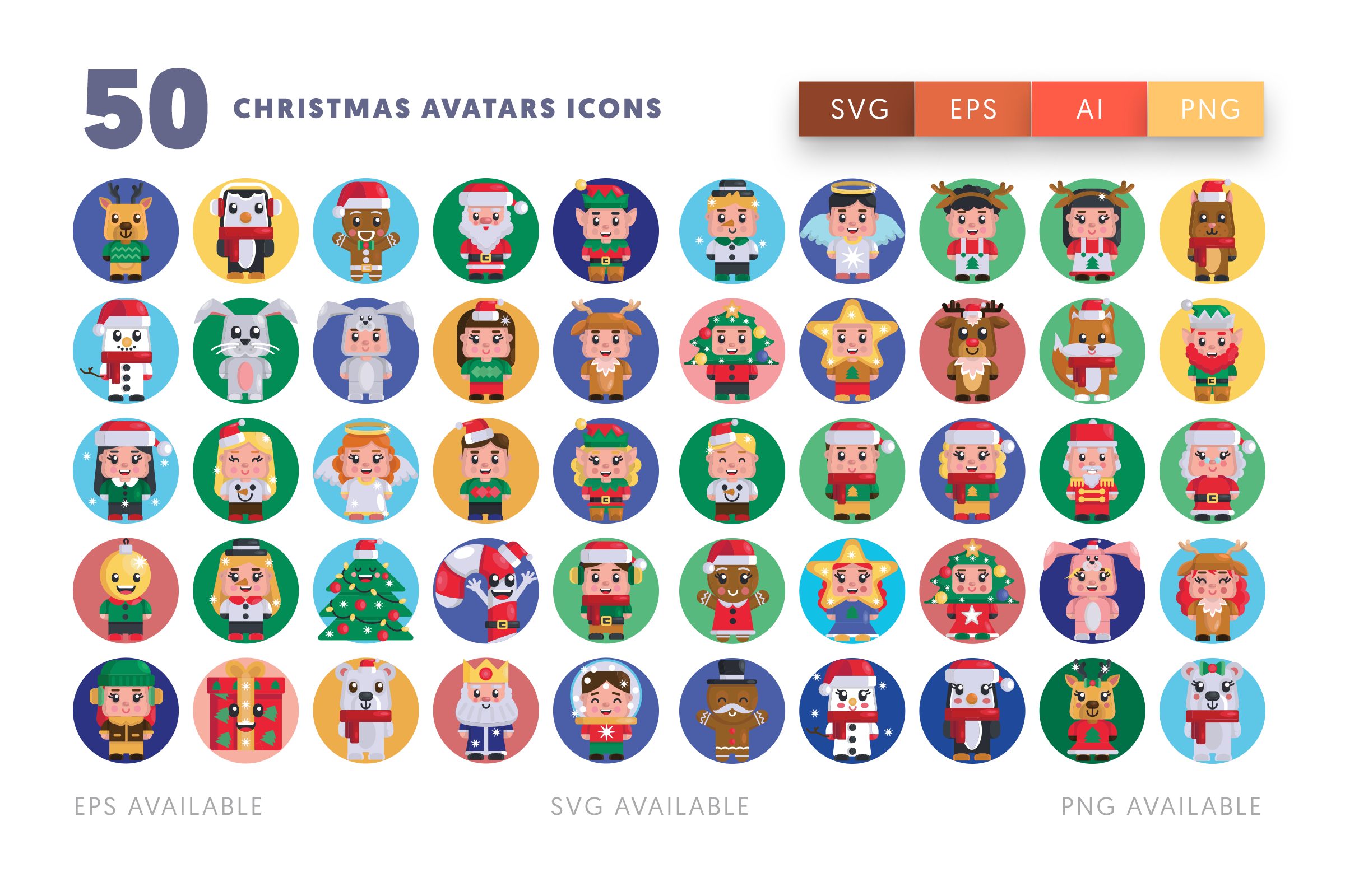 Christmas Avatars icons png/svg/eps