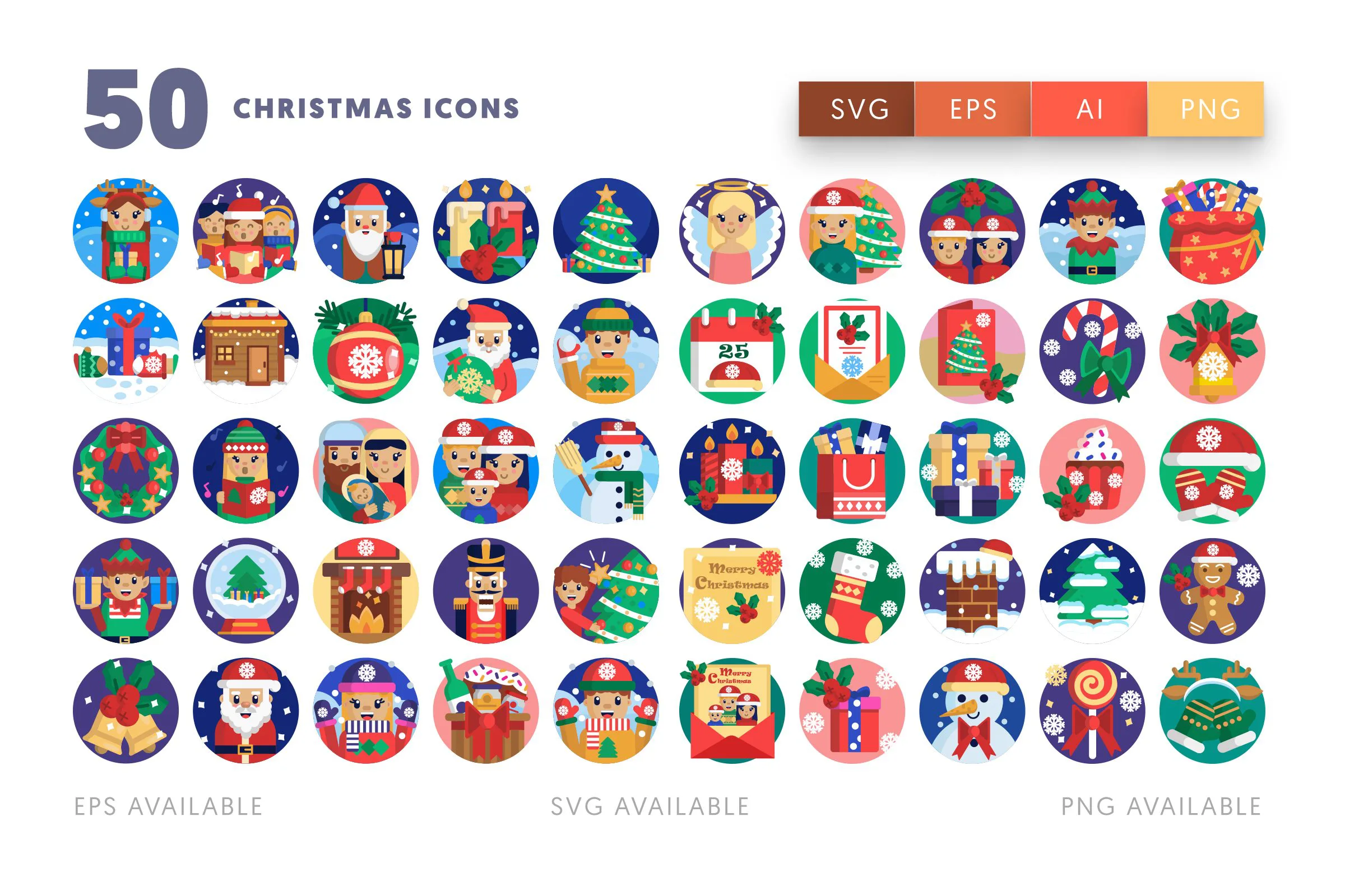 Christmas icons png/svg/eps