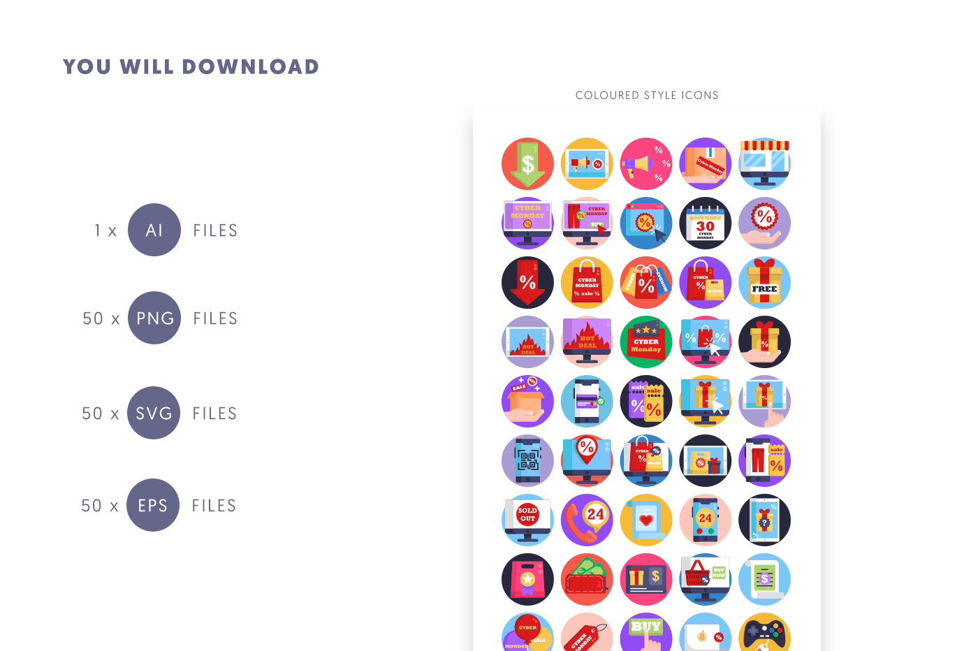 Compatible Cyber Monday Icons pack