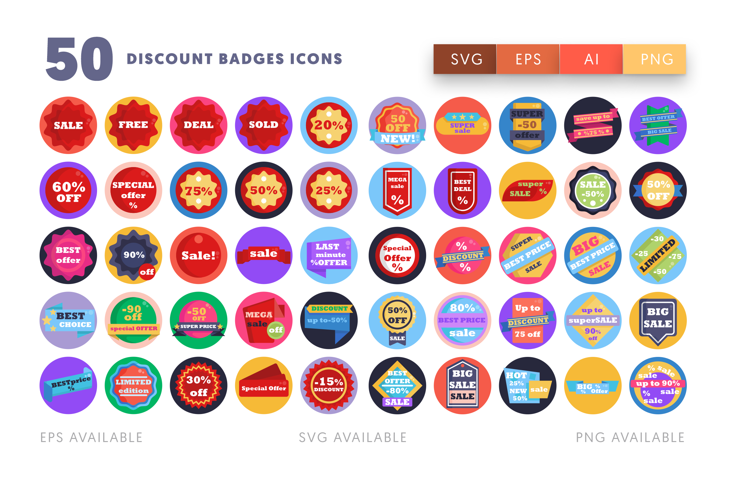 Discount Badges icons png/svg/eps
