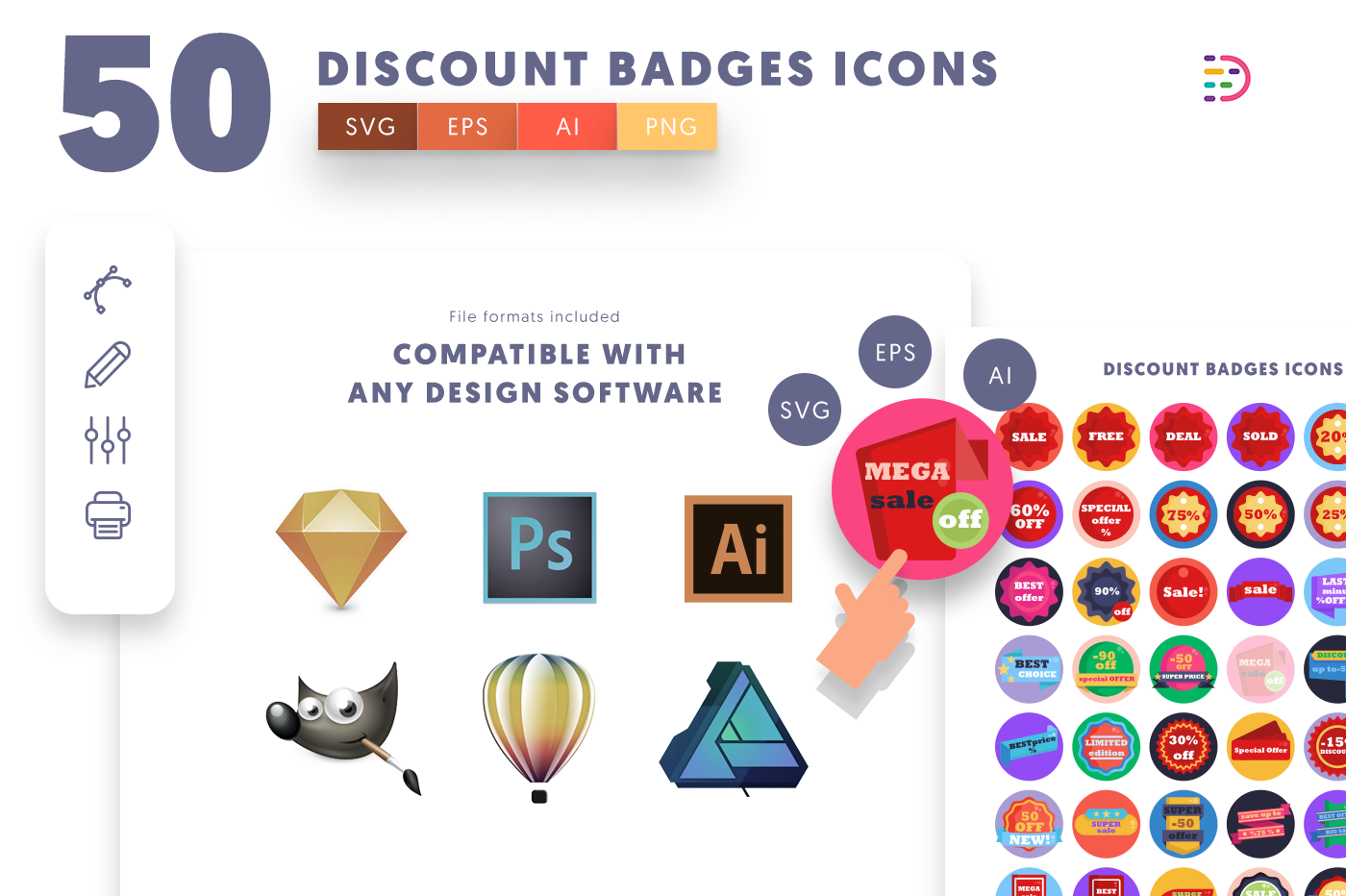  full vector Discount Badges Icons
