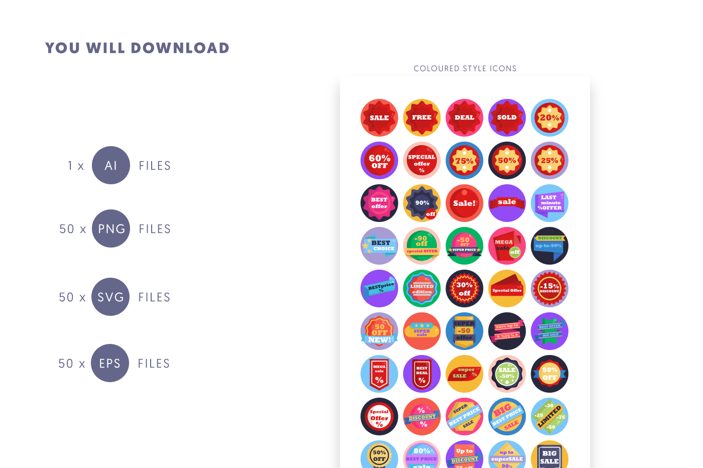 Compatible Discount Badges Icons pack
