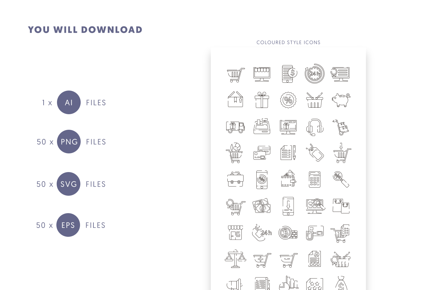 Compatible Ecommerce Line Icons pack