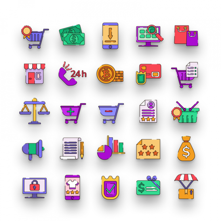 50 Ecommerce Line & Colour Icons - Dighital Icons | Premium Icon Sets ...