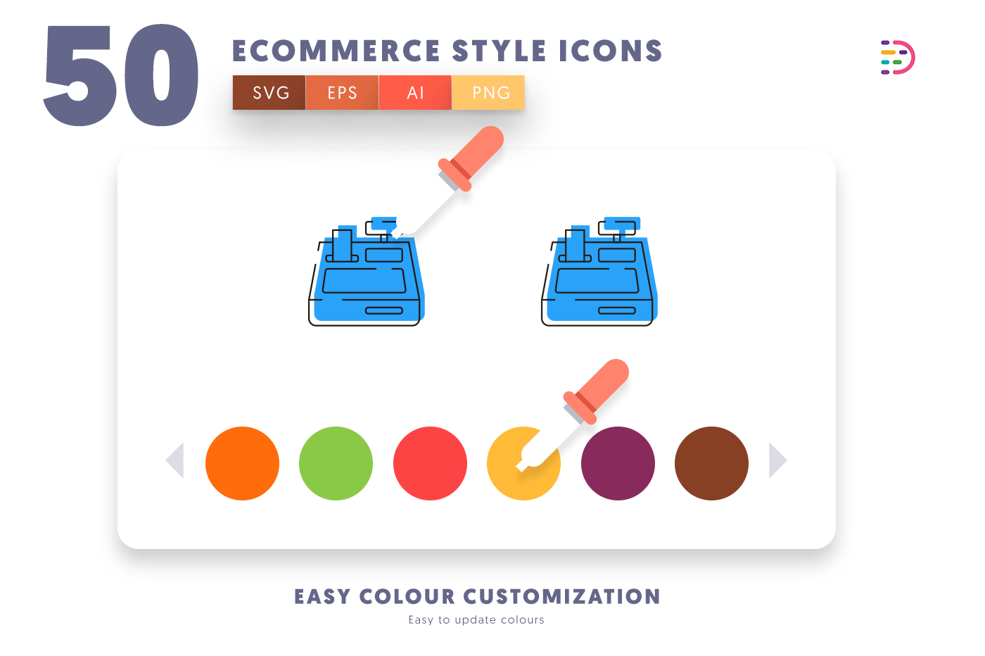 Customizable and vector Ecommerce Line Icons
