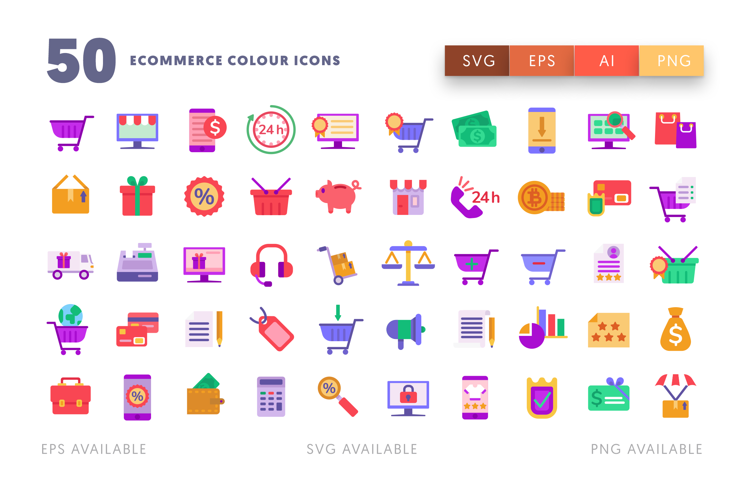 Ecommerce Colour icons png/svg/eps